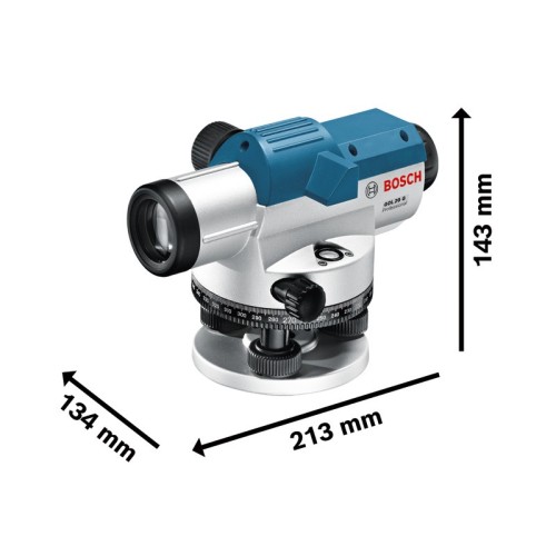 Bosch Professional Nivel Óptico GOL 20 G (aumento 20x, unidad de medida: 400 Gon, alcance: hasta 60 m, en maletín de transporte)