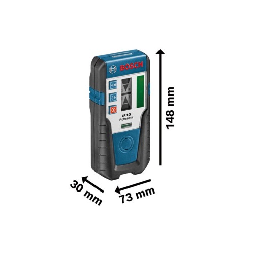 Bosch Professional receptor láser LR 1 G (haz láser verde, 1 batería de 9 V, alcance: 0–200 m)