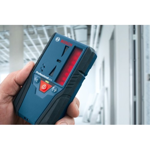 Bosch Professional Receptor de láser LR 6 (para láser rojo, 2 pilas AAA, alcance: 5 - 50 m)