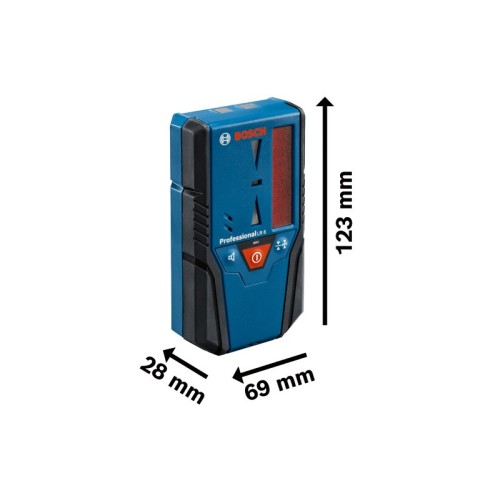 Bosch Professional Receptor de láser LR 6 (para láser rojo, 2 pilas AAA, alcance: 5 - 50 m)