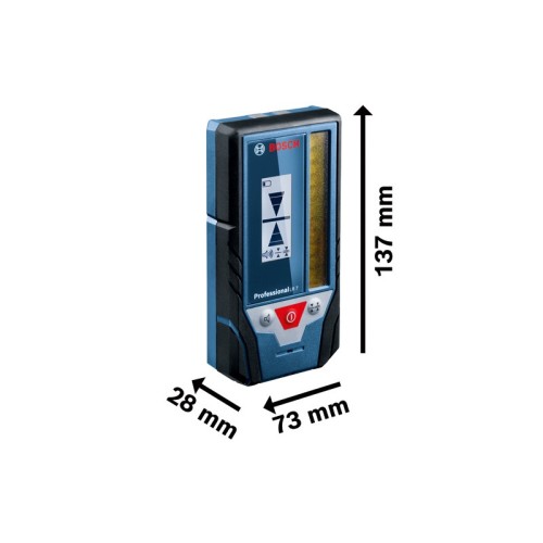 Bosch Professional Receptor de Láser LR 7 (para láser rojo y verde, 2 pilas AAA, alcance: 5-50 m, estuche)
