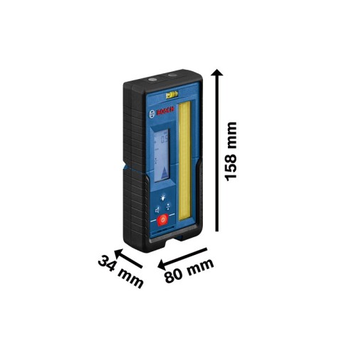 Bosch Professional receptor de láser rotativo LR 45 (láser rojo y verde, soporte RB 45, 2 pilas AA, alcance: hasta un radio de 300 m).