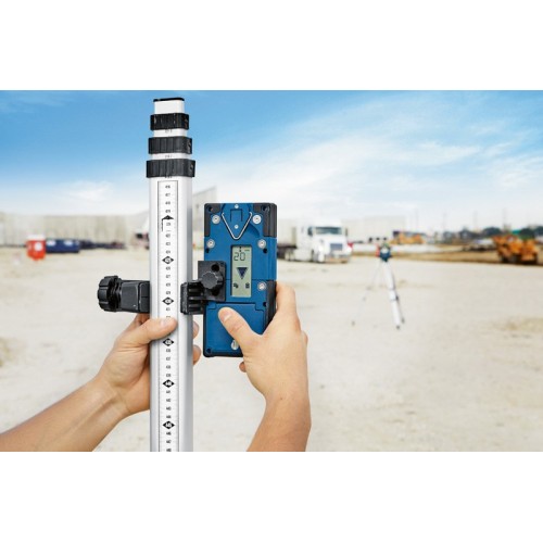 Bosch Professional Receptor láser LR 65 G (soporte de receptor RB 60, 2 baterías AA, alcance: hasta un radio de 325 m, perfecto para el láser giratorio GRL 650 