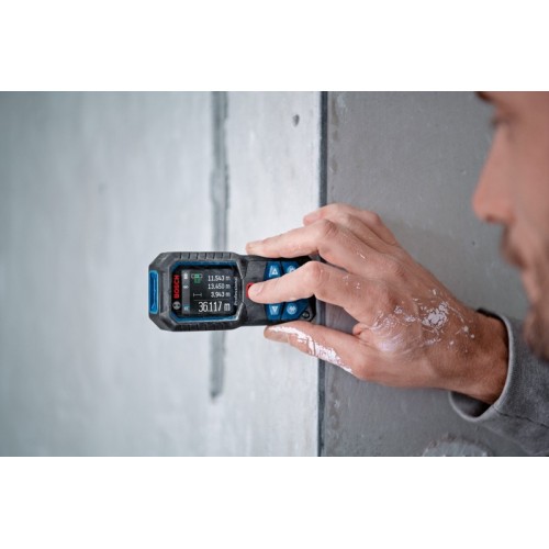 Bosch Professional medidor láser GLM 50-27 C (alcance: hasta 50 m, robusto, IP65, transferencia de datos mediante Bluetooth, 2 pilas AA, correa de sujeción, est