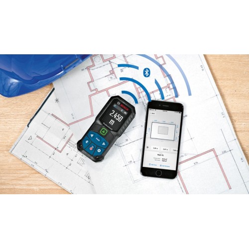 Bosch Professional medidor láser GLM 50-27 CG (láser verde, alcance: hasta 50 m, batería LI-Ion de 3,7 V, cable USB, robusto, IP65, transferencia de datos Bluet
