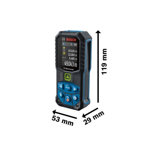 Bosch Professional medidor láser GLM 50-27 CG (láser verde, alcance: hasta 50 m, batería LI-Ion de 3,7 V, cable USB, robusto, IP65, transferencia de datos Bluet