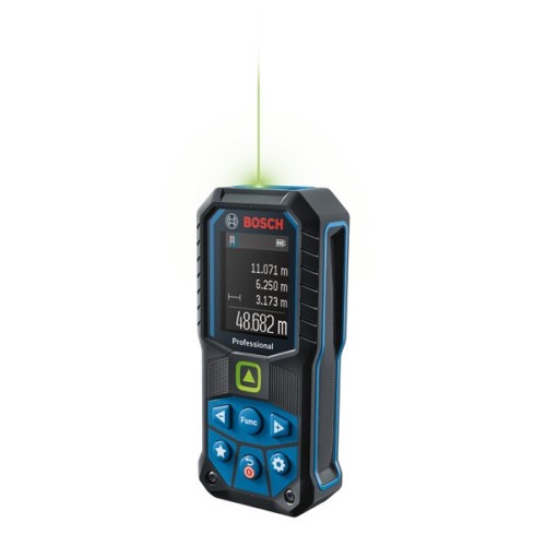 Bosch Professional Medidor Láser GLM 50-25 G (láser verde, alcance: hasta 50 m, robusto, IP65, ±1,5 mm*, 2 pilas AA, correa de sujeción, funda)
