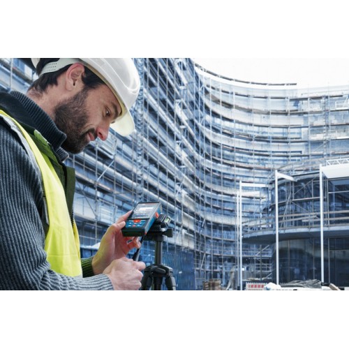 Bosch Professional Medidor Láser GLM 150-27 C (cámara integrada, batería de 3,6 V integrada, alcance: hasta 150 m, robusto, IP54, ±1,5 mm*, correa de sujeción, 