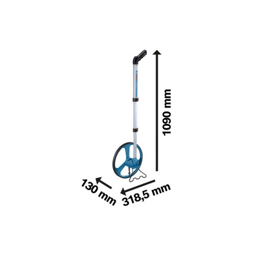 Bosch Professional topómetro GWM 32 (diámetro de la rueda: 31,85 cm, circunferencia: 1 m, rango: 9999,9 m)