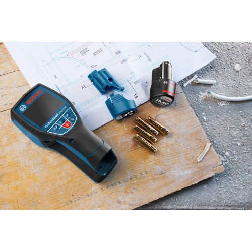 Bosch Professional Detector de pared D-tect 120 (4 baterías AA x 1,5 V, profundidad máx. 120 mm, bolsa protectora)