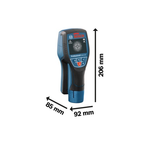 Bosch Professional Detector de pared D-tect 120 (4 baterías AA x 1,5 V, profundidad máx. 120 mm, bolsa protectora)