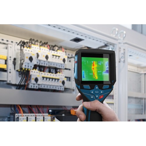Bosch Professional Sistema 12V Cámara térmica GTC 400 C (sin batería ni cargador, con conectividad, medición -10 °C hasta +400 °C, resolución: 160 x 120px, en L