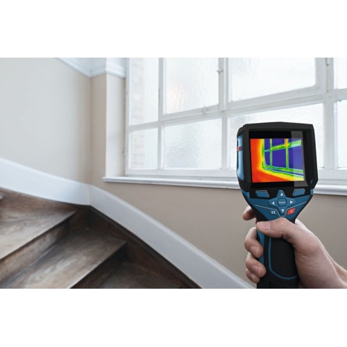 Bosch Professional Sistema 12V Cámara térmica GTC 400 C (sin batería ni cargador, con conectividad, medición -10 °C hasta +400 °C, resolución: 160 x 120px, en L