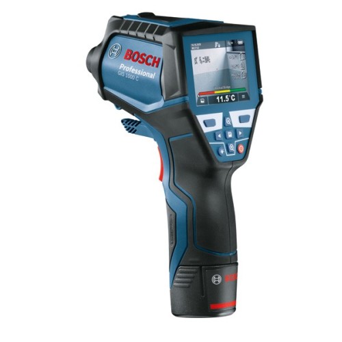 Bosch Professional Termómetro de infrarrojos GIS 1000 C (con función de aplicación, rango de temperatura: de –40 °C a 1000 °C, 4 pilas AA, en caja)