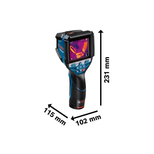 Bosch Professional 12V System Cámara Térmica GTC 600 C (1 batería de 12 V, con aplicación, rango de temperatura: de -20 °C a +600 °C, resolución: 256 x 192 px, 