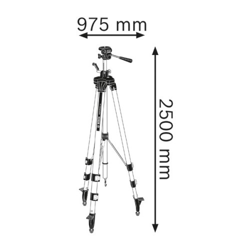 Bosch Professional trípode para láseres y niveles BT 250 (altura: 97,5–250 cm, rosca: 1/4")