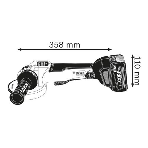 Miniamoladora a batería GWS 18V-10 PSC