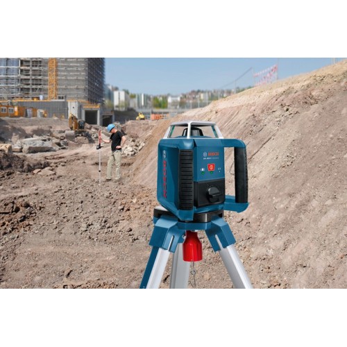 Bosch Professional Nivel láser giratorio GRL 400 H (uso con un solo botón, receptor LR 1, regla graduada GR 240, trípode BT 170, alcance Ø: hasta 400m, en malet