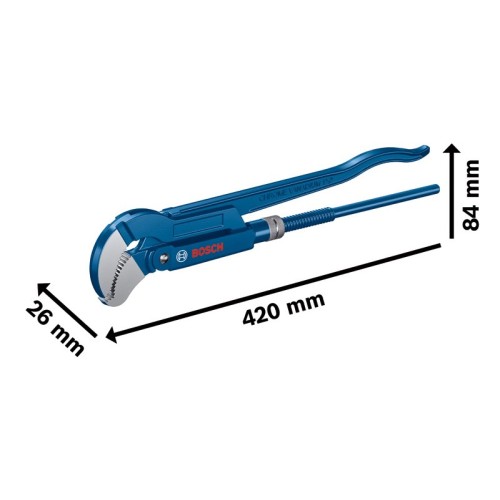 Llave sueca para sanitarios, 45°, 420 mm