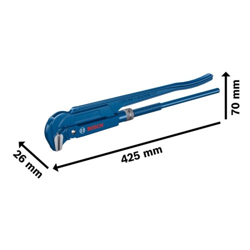 Llave sueca para sanitarios, 90°, 420 mm