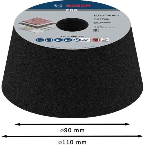 Disco cónico PRO Stone, 90 x 110 x 55 mm, G24