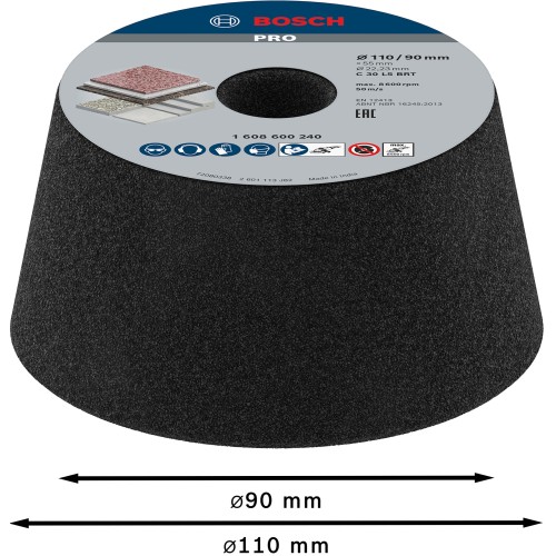 Disco cónico PRO Stone, 90 x 110 x 55 mm, G30
