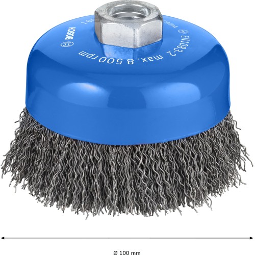 Cepillo de vaso PRO Metal clean, 100 x 0,5 mm, rosca