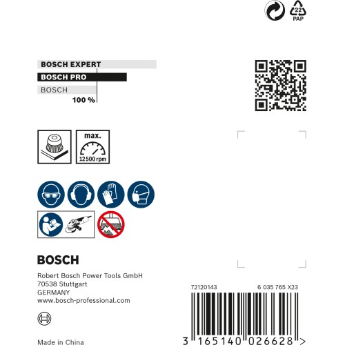 Cepillo de vaso PRO Metal heavy, 75 x 0,5 mm, rosca