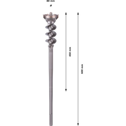 Broca PRO SDS max-9 Break Through, 80 x 450 x 600 mm