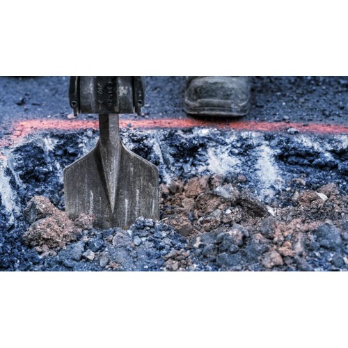 Cincel de pala PRO HEX 28-4C redondeado, 135 x 400 mm