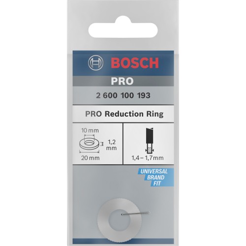Anillo reductor para hoja de sierra circular PRO, 20 x 1,2 x 10 mm