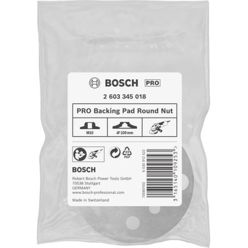Tuerca redonda para soporte PRO, M10, 100 mm