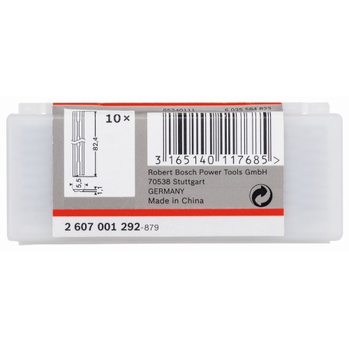 Cuchilla para cepillo 82 mm, recta, carburo de tungsteno, 40°