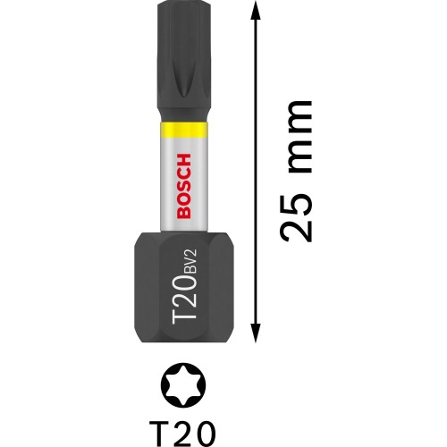 Punta de percusión PRO Torx, T20, 25 mm, expositor, 10 x 25 uds.