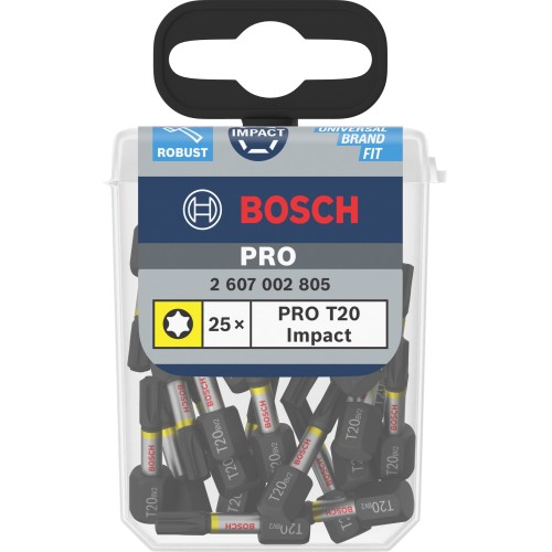 Punta de percusión PRO Torx, T20, 25 mm, expositor, 10 x 25 uds.