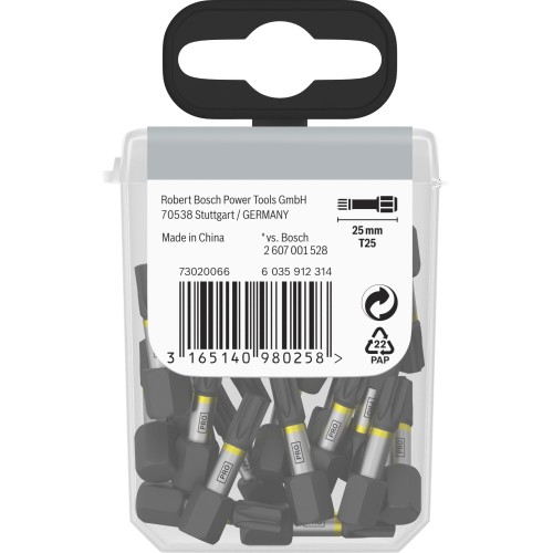 Punta de percusión PRO Torx, T25, 25 mm, expositor, 10 x 25 uds.
