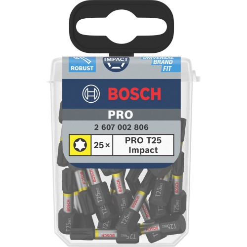 Punta de percusión PRO Torx, T25, 25 mm, expositor, 10 x 25 uds.