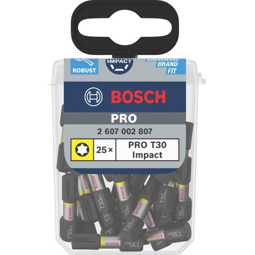 Punta de percusión PRO Torx, T30, 25 mm, expositor, 10 x 25 uds.
