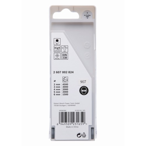 Set de 5 brocas hexagonales HSS PointTeQ de 2-6 mm