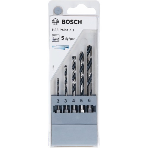 Set de 5 brocas hexagonales HSS PointTeQ de 2-6 mm