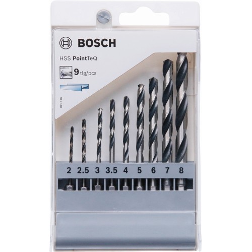 Set de 9 brocas hexagonales HSS PointTeQ de 2-8 mm