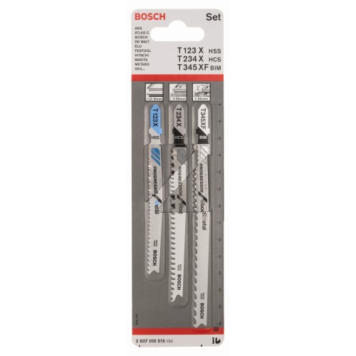 Set de 3 hojas de sierra de calar Progressors for Wood and Metal con vástago de inserción en T