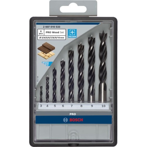 Sets de brocas para madera PRO Wood, 8 uds.