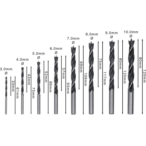 Sets de brocas para madera PRO Wood, 8 uds.