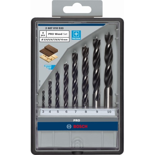 Sets de brocas para madera PRO Wood, 8 uds.