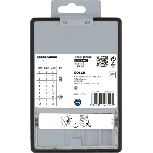 Set de brocas helicoidales PRO Metal HSS-G, 10 uds.