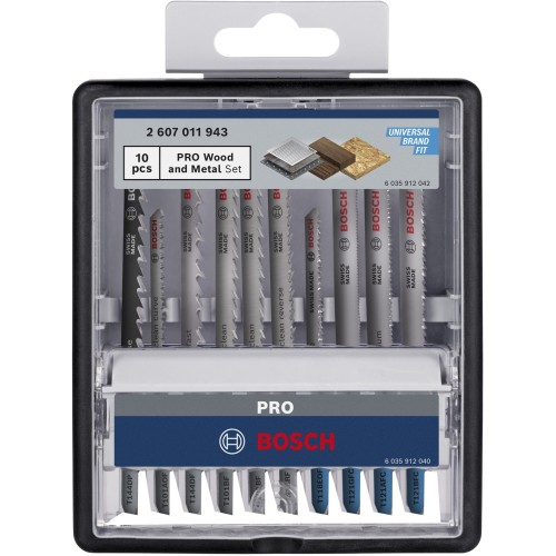 Set PRO Wood and Metal, 100 mm, 10 unidades