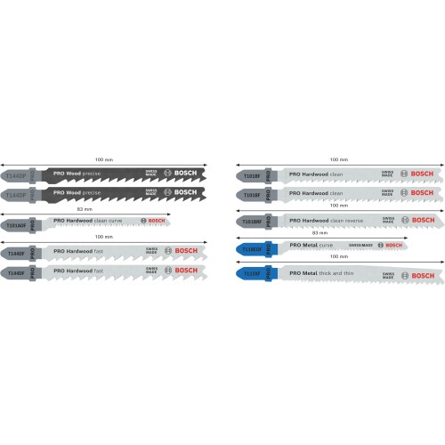Set PRO Wood and Metal, 100 mm, 10 unidades