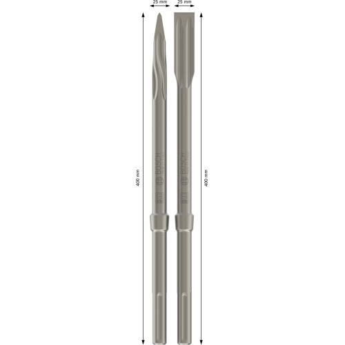Set de cinceles PRO SDS max-5C, puntero 400 mm, plano 25 x 400 mm, 2+2 unidades