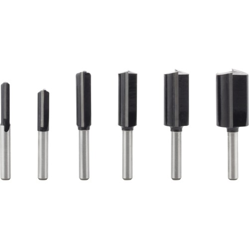 Set de brocas fresadoras rectas PRO, vástago de 6 mm, 6 unidades